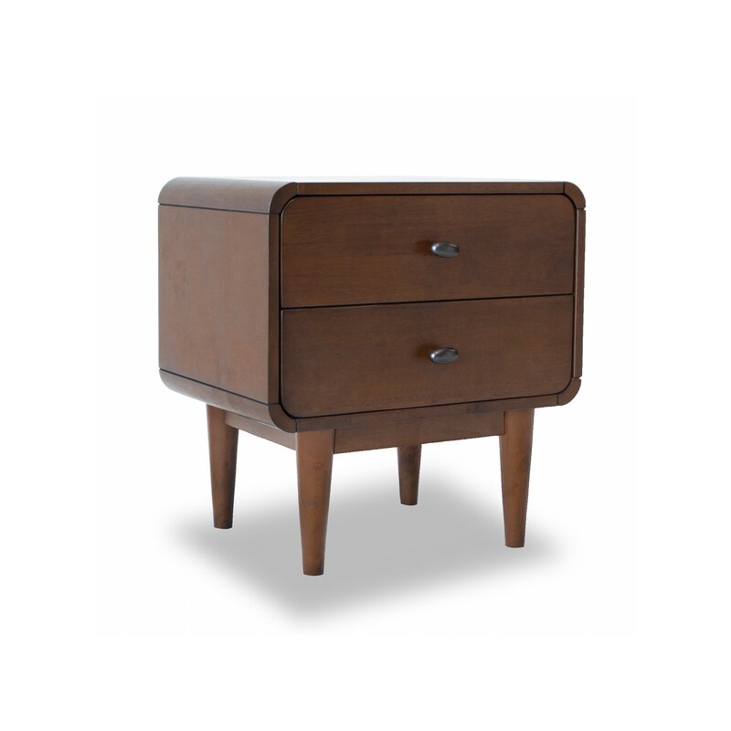 Wade Logan Aabia 2 Drawer Solid Wood Nightstand In Brown Reviews